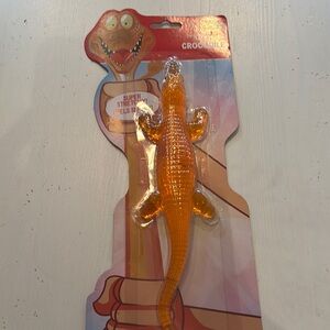 NWT Novelty World Orange Stretchy Crocodile Toy
